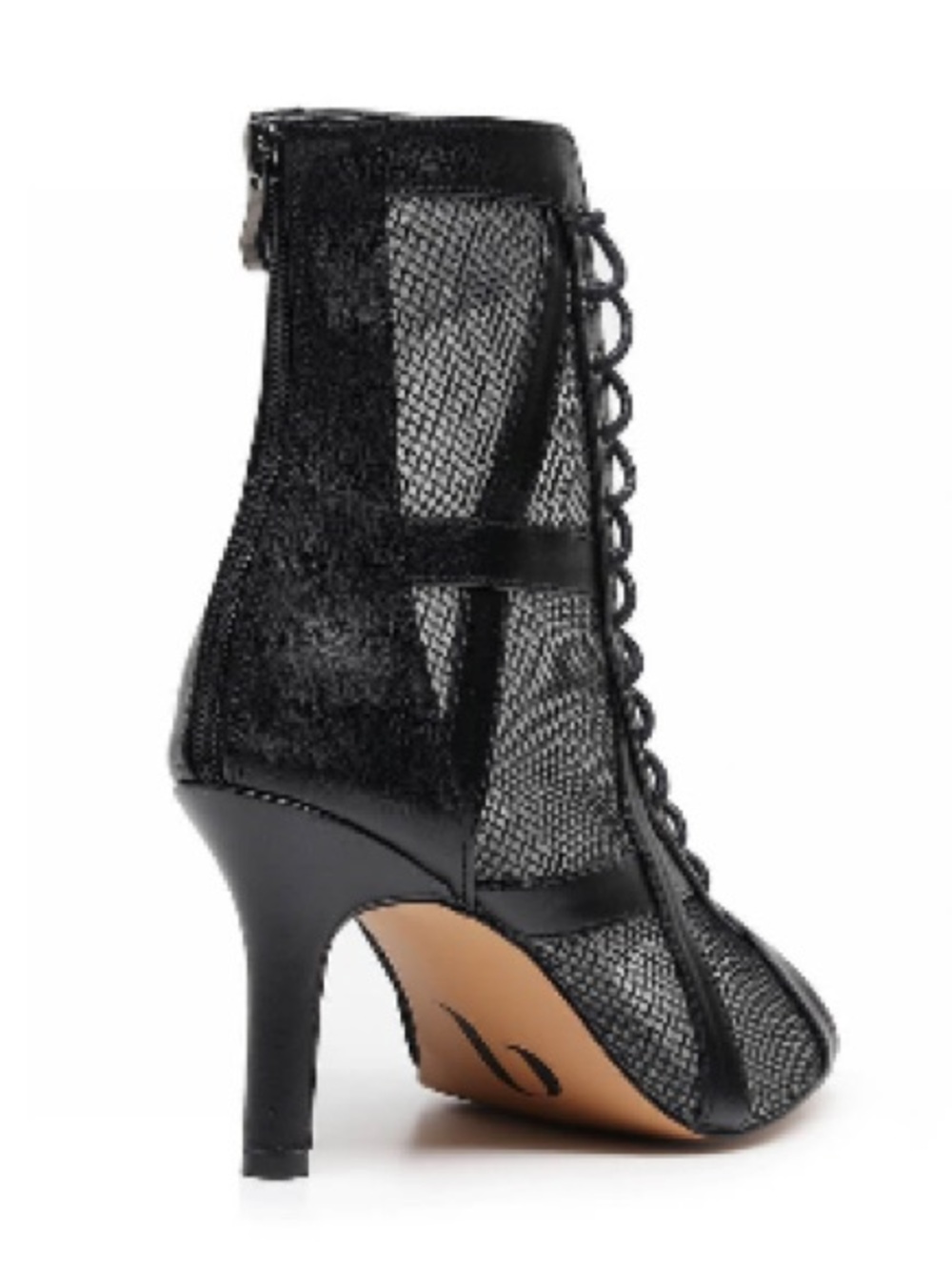 Burju Dance- Xiomara Open Toe Cross Design Fishnet Mesh Ankle Boots - Picture 2 of 11
